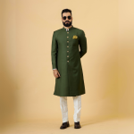 Classic Seaweed Green Achkan for Men | Elegant Ethnic Wear | Jaipurio